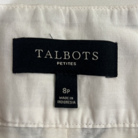 TALBOTS Skirt A-Line cream with stitch design. Size 8P - Picture 4 of 6